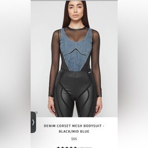 MANIERE DE VOIR BODYSUIT JEAN MESH SIZE US 4 / UK 8